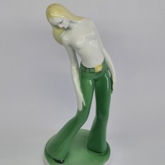 Fata hippie - Bibelou (RAR) portelan romanesc vechi, vintage, Alba Iulia