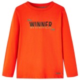Tricou de copii cu m&acirc;neci lungi portocaliu aprins 92, vidaXL