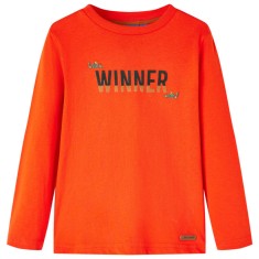 Tricou de copii cu m&acirc;neci lungi portocaliu aprins 92