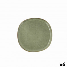 Set 6 farfurii, Bidasoa, Ikonic, 20.2 x 19.7 x 1.3 cm, ceramica, verde