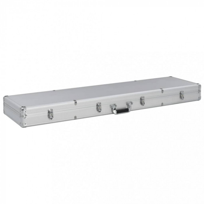 vidaXL Valiză pentru armă, argintiu, 134 x 35 x 12 cm, aluminiu 91860