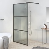 Paravan duș walk-in negru 115x195 cm sticlă ESG culoare &icirc;nchisă