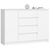 Comoda, placa laminata, 4 sertare, 4 rafturi, alb, 138x40x99 cm GartenVIP DiyLine