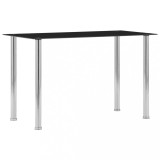Cumpara ieftin Masă de bucătărie, negru, 120 x 60 x 75 cm, sticlă securizată