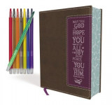 Niv, Beautiful Word Coloring Bible and 8-Pencil Gift Set, Leathersoft, Brown: Hundreds of Verses to Color