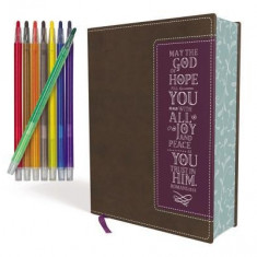 Niv, Beautiful Word Coloring Bible and 8-Pencil Gift Set, Leathersoft, Brown: Hundreds of Verses to Color