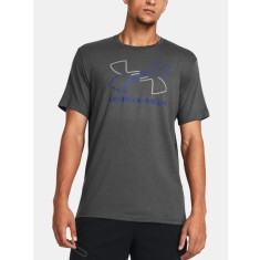 Tricou barbati UA Foundation UODATE SS cu imprimeu cu logo, 1382915-025, Gri inchis, XL