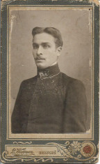 CDV Portret de tanar atelier Waisman Bucuresci Bucuresti foto