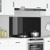 vidaXL Contrablat bucătărie negru 110x60x0.6 cm sticlă securizată