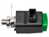 Clemă de laborator verde 300VDC 16A nichel 29mm