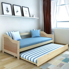 Pat canapea extensibil/pat de zi din lemn de pin, 200x90 cm foto