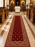 Cumpara ieftin Covor Bisericesc Lotos 15033-210 Grena 80x150cm Polipropilena Antialergic Altar Manastire Rosu