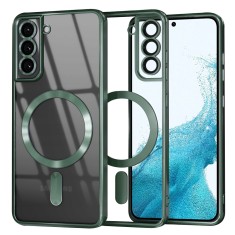Husa premium Samsung Galaxy S22 5G Techsuit Luxury Crystal MagSafe, verde inchis foto