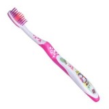 Perie de dinți pentru copii, 17cm, Fucsia cu model Unicorn și Donuts, CMCLASS