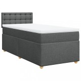 Cumpara ieftin Pat box spring cu saltea, gri inchis, 80x200 cm, textil