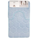 Set 2 covoare baie Casa Plastor, Honey, 75x45 cm, bleu