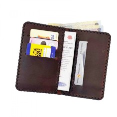 Portofel, personalizabil, din piele naturala, compartiment marunt, Jack 2 L, Maro