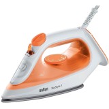 Fier de calcat Braun TexStyle 1 SI 1009, 1900 W, Abur 25 g/min, Portocaliu/Alb