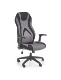 Scaun directorial HM Jofrey, gaming, tapiterie stofa, cadru polipropilena, mecanism de balans, cotiere incluse, 100 kg, gri/negru