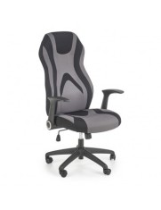 Scaun directorial HM Jofrey, gaming, tapiterie stofa, cadru polipropilena, mecanism de balans, cotiere incluse, 100 kg, gri/negru
