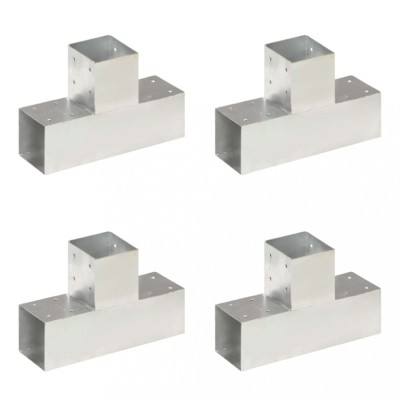 Conectori de grindă, 4 buc, formă T, 91x91 mm, metal galvanizat foto