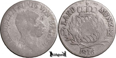 1816, 6 Kreuzer - Maximilian I Iosif - Regatul Bavariei foto