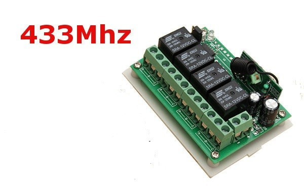 Modul 4 relee / canale 12v 220v 433mhz cu functie invatare telecomenzi