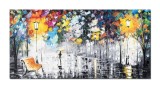 Cumpara ieftin Tablou pictat manual, La plimbare pe inserat, pe drumul meu, 120x60cm ulei pe panza, Spectaculos