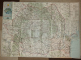 Romania harta turistica si rutiera - dimensiuni 90/65 cm - din anul 1979