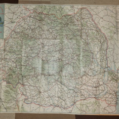 Romania harta turistica si rutiera - dimensiuni 90/65 cm - din anul 1979