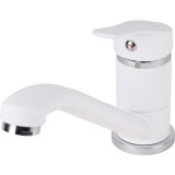 Baterie bucatarie SanDonna F 1066, cu aerator, cartus ceramic, Alama, Alb