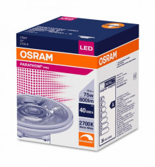 Spot Led Osram, PARATHOM PRO AR111, 15W (75W), lumina calda(2700K), 800 lumeni, 12V, durata de viata 40.000 ore, clasa energetica A foto