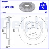 Set discuri frana spate DELPHI, Opel Insignia B Country Tourer (Z18), 06.2017-, Insignia B Grand Sport (Z18), 03.2017-, Insignia B Sports Tourer (Z18