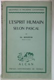 L ' ESPRIT HUMAIN SELON PASCAL par ED. BENZECRI , 1939