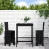 Gossi set bar de gradina, 3 piese, negru, lemn masiv de pin