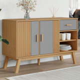 vidaXL Dulap &quot;OLDEN&quot;, gri și maro, 114x43x73,5 cm, lemn masiv pin