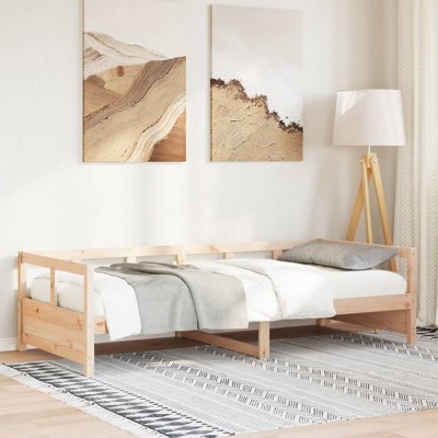 vidaXL Pat de zi, natural, 90x190 cm, lemn masiv de pin 854964 foto