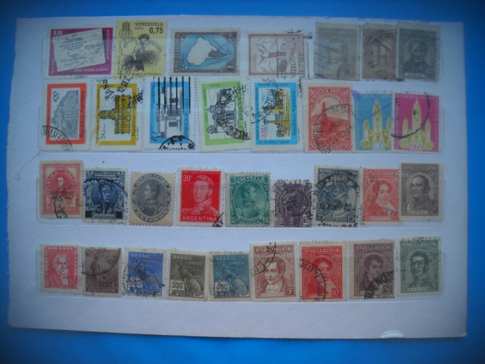 HOPCT LOT NR 553 - 33 TIMBRE VECHI-AMERICA LATINA-STAMPILATE/STAMPILAT
