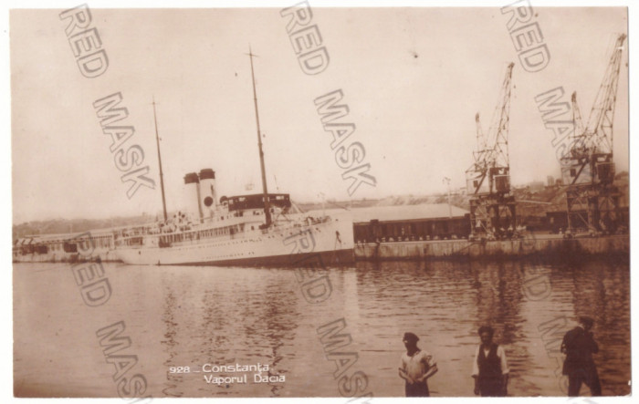 2918 - CONSTANTA, Ship Dacia, Romania - old postcard, real Photo - unused