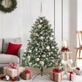 vidaXL BraddeCrăciunartificial cu lumini cu bandă LED Verde 120cm PVC