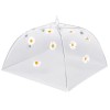 Umbrela alimentara, dimensiuni 36 x 36 x 36 cm, din dantela cu floricele, alb