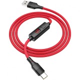 Cablu Date si Incarcare USB la USB Type-C HOCO Timing S13, 1.2 m, Rosu