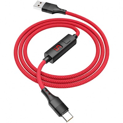 Cablu Date si Incarcare USB la USB Type-C HOCO Timing S13, 1.2 m, Rosu foto