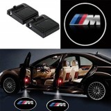 Set 2 Lampi Proiectoare LED Logo BMW M Performance Universale - Lumini Portiera cu Senzor IR, Alb Rece