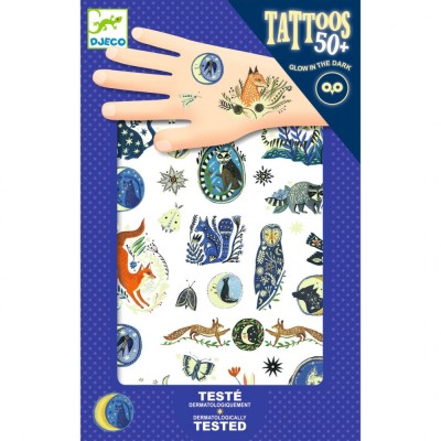 Tatuaje temporare fosforescente Animale nocturne, Djeco foto
