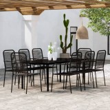 VidaXL Set mobilier de grădină, 9 piese, negru