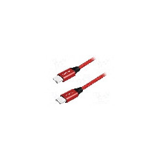 Cablu din ambele par&#355;i, USB C mufa, USB 2.0, lungime 0.3m, ro&#351;u, LOGILINK - CU0155