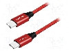 Cablu din ambele par&amp;#355;i, USB C mufa, USB 2.0, lungime 0.3m, ro&amp;#351;u, LOGILINK - CU0155