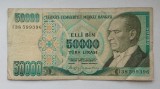 Bancnota Turcia - 50000 Lire 1989