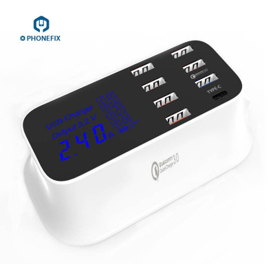 Multiport QC 3, 8 Port USB Quick Charger Hub With 3.0 Type-C Port foto
